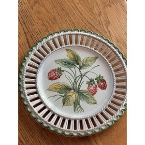 Vintage Urbanu Zaccagnini Reticulated Hand-painted Italian Wall-plate 1937-59